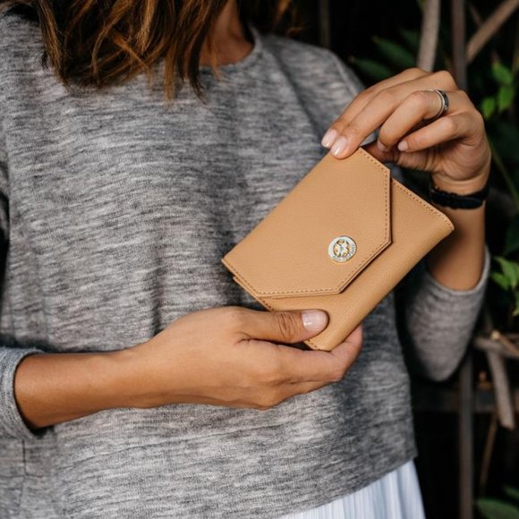 Ora Delphine Handbags - Ora Delphine Addison Wallet - Almond